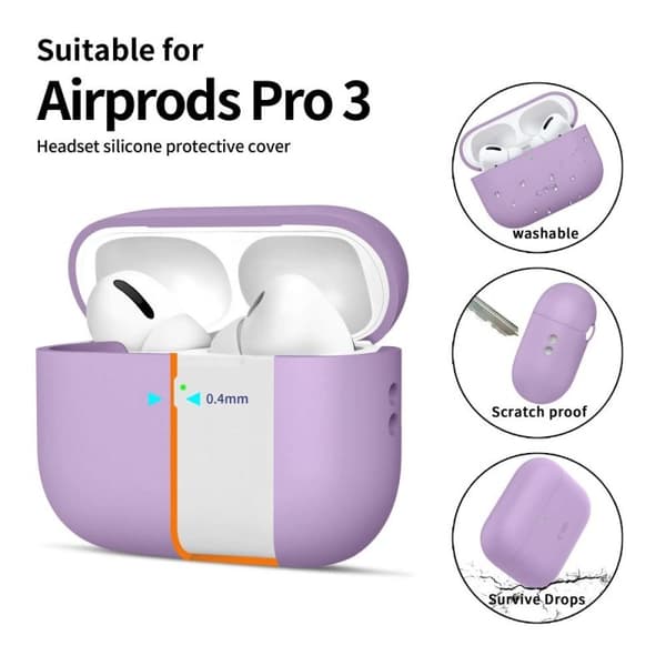 Tech-Protect silikoneetui AirPods Pro 3 lilla