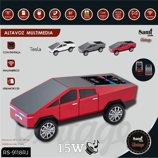 Sami Tesla multimedia högtalare 15W röd