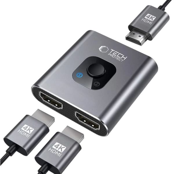 Tech-Protect hb07 HDMI Hub -adapteri Harmaa 4K 60Hz