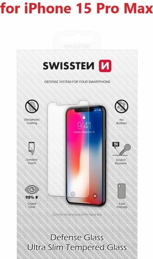 Swissten Tempered Glass 9H Hårdhet Transparent