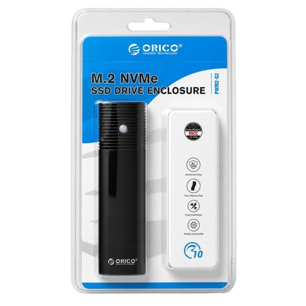 Orico PWM2-G2 M.2 NVMe SSD Etui USB-C 10Gbps Sort