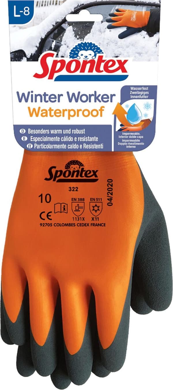 Spontex talvihanskat 100% latex, vedenpitävät