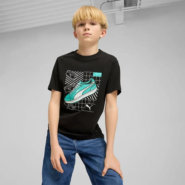 PUMA graphics t-shirt sort 7-8 år