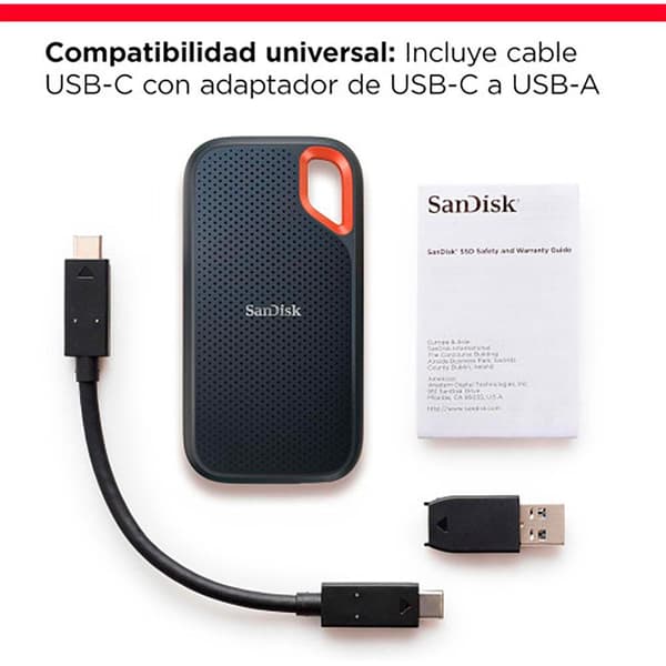 SanDisk Extreme Portable SSD 2TB - 2 To, sort