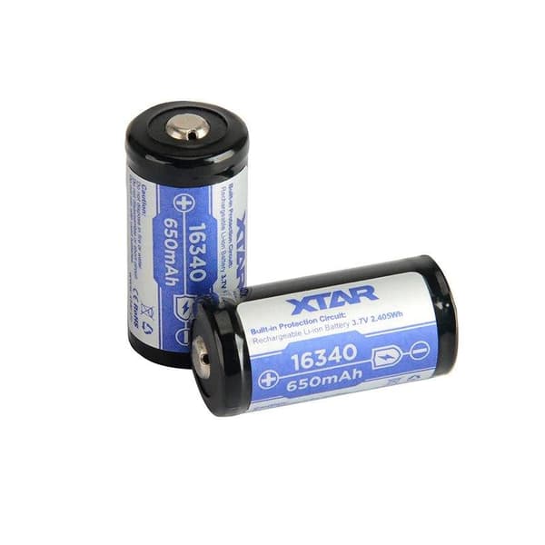 XTAR 16340 650mAh genopladeligt batteri