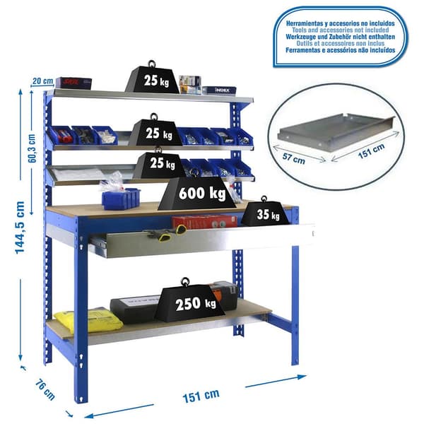 Simonrack bt1 box 1500 blå/træ