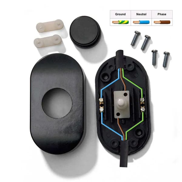 Creative Cables achille castiglioni fodkontakt sort