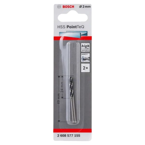 Bosch PointTeQ spiralborr 2mm 2-pack