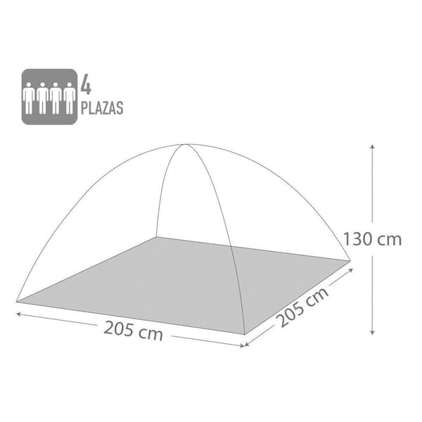 Aktive Camping Tent 4 Pladser sølv og blå