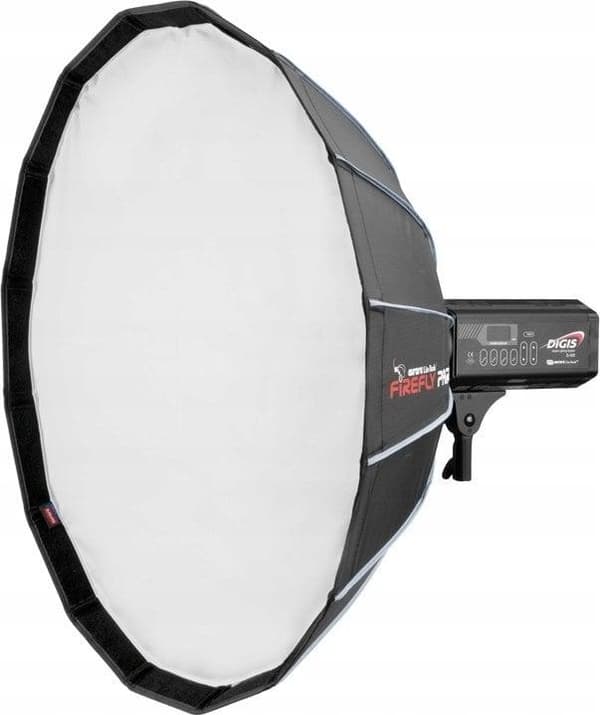 Aurora Firefly PAR 95cm Softbox hopeanvärisellä sisällä