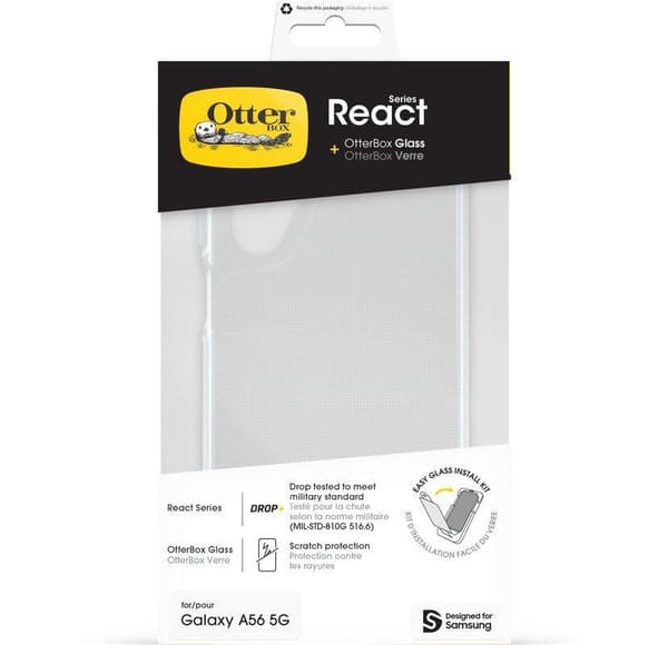 OtterBox React + Glass transparent