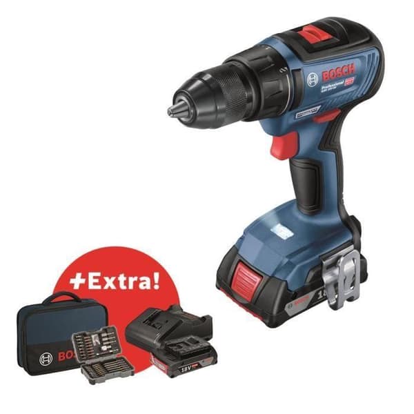 Bosch gsr 18v-50 sort 2x2.0ah 55nm