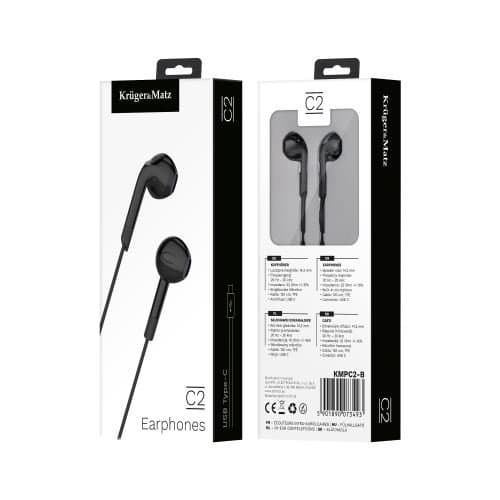 Kruger&Matz C2 in-ear høretelefoner USB-C sort
