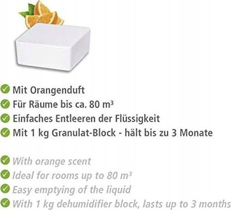 Wenko cube avfuktare 1000g orange