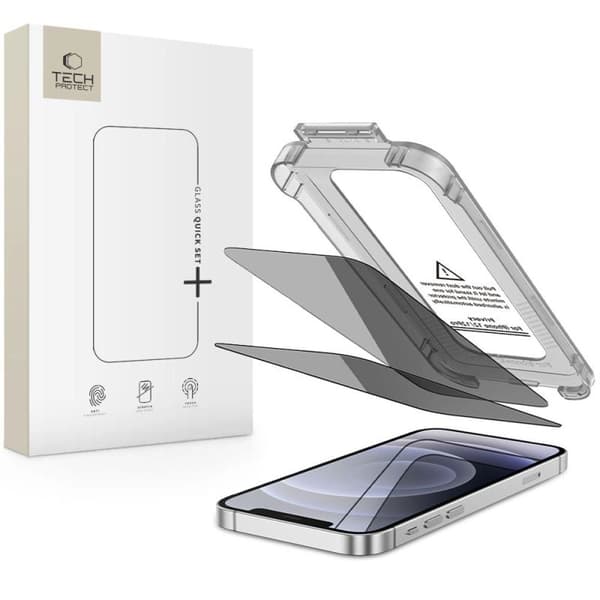 Tech-Protect Quick Set Spy+ Privacy Glass 2-Pack iPhone 12/12 Pro:lle
