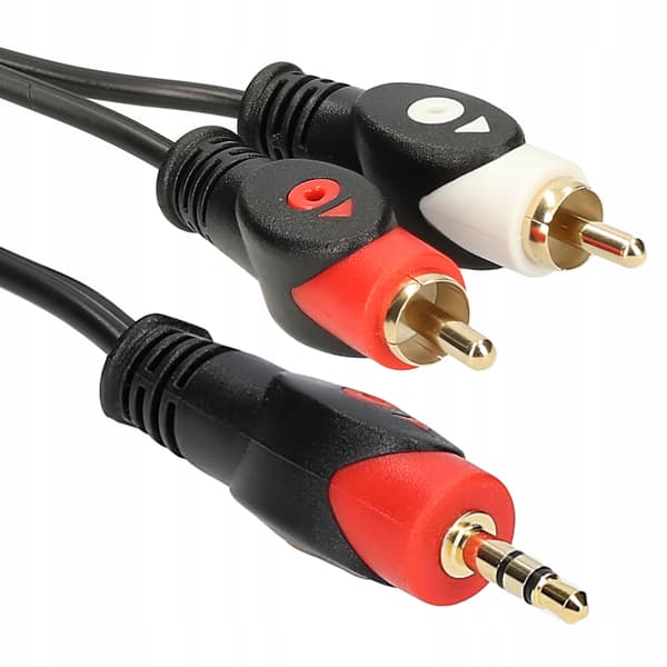 Libox lb0023 sort audio-video kabel 3.5mm til 2x RCA 3m