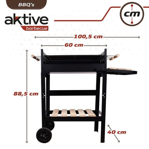 Aktive kulgrill sort 100.5x40x88.5 cm