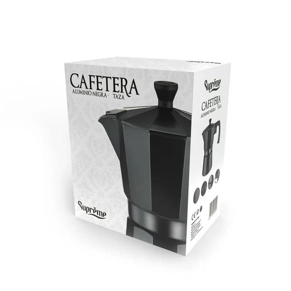 Supreme supreme sort kaffemaskine 9 kopper aluminium