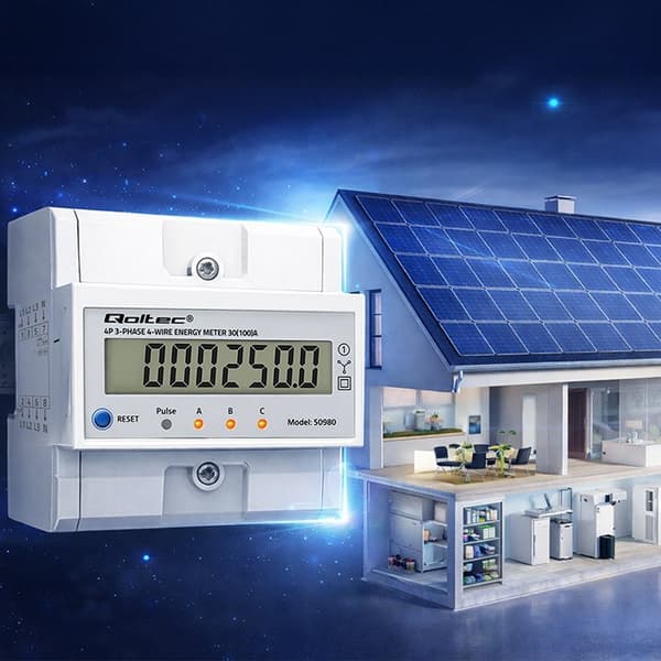 Qoltec trefaset elektronisk energimåler 100A