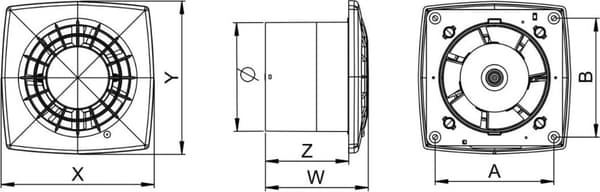 Awenta wgb150 badevægsventilator 225 m³/h