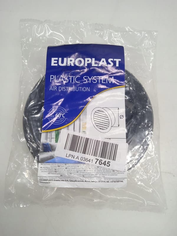 europlast d100 sort ventilationsgitter