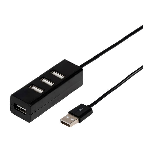 itense usb hub svart 4 portar 5cm kabel