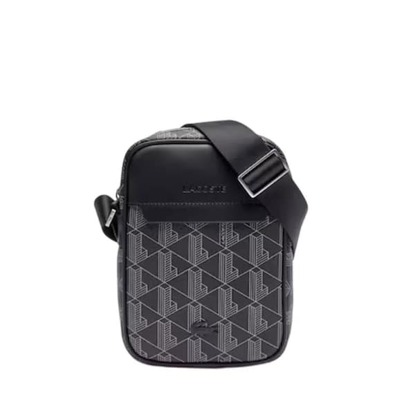Lacoste Sacoche Monogrammeret Sort 16cm x 21.5cm