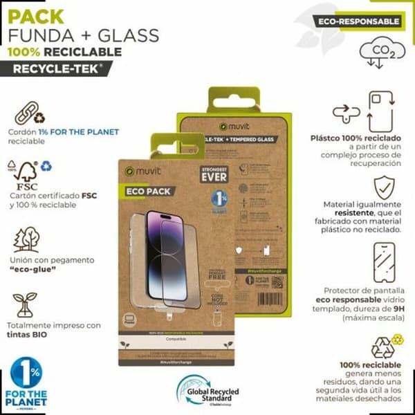 Muvit for change Transparent iPhone 15 Pro mobilskal