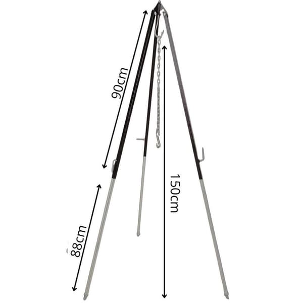 Ambiance justerbar tripod stativ sort/sølv 150 cm