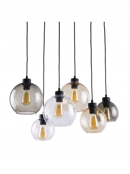 TK Lighting Cubus hængelampe sort/gennemsigtig