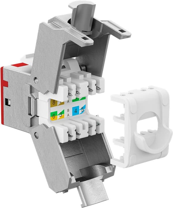 Goobay keystone module rj45 cat 6a stp slim röd
