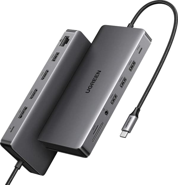 Ugreen CM681 USB-C Hub 13-in-1 harmaa