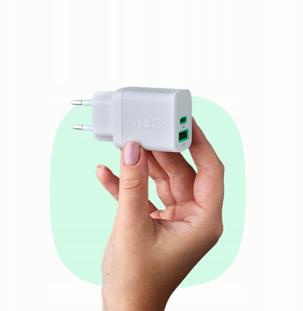Green Cell powersource duo30 30W hvid oplader