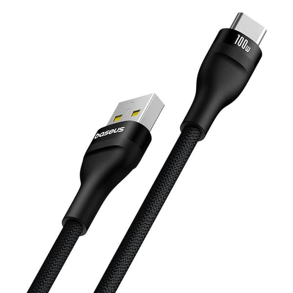 Baseus Flash 2 USB A - USB C nopea latauskaapeli 100W 1m musta