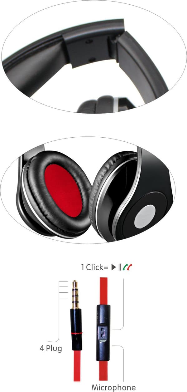 Rebeltec audiofeel 2 høretelefoner sort