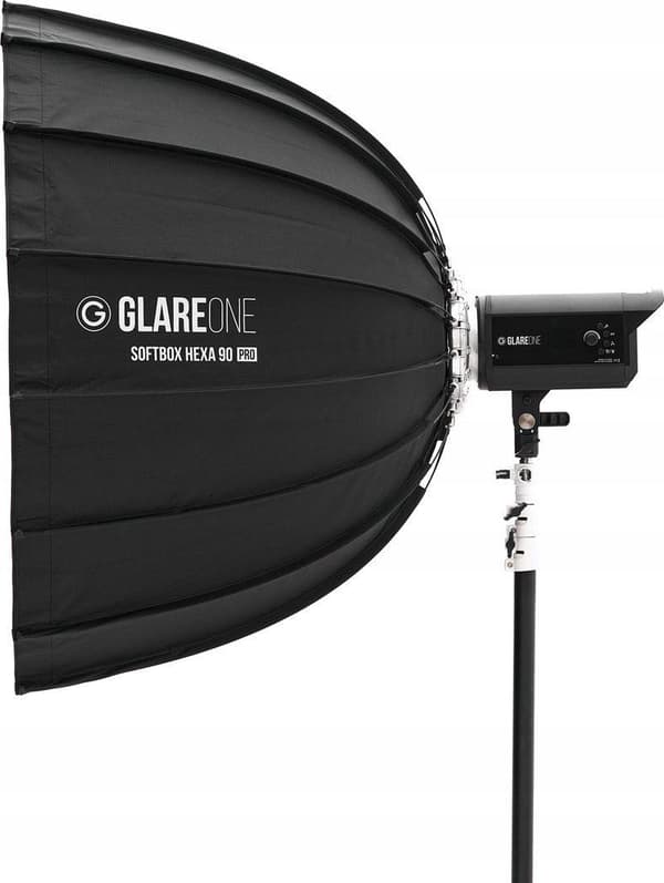 GlareOne Hexa 90 Pro Softbox kaksinkertaisella diffuusorilla