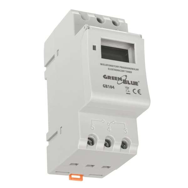 GreenBlue GB104 digital timer til DIN-skinne med 16 programmer