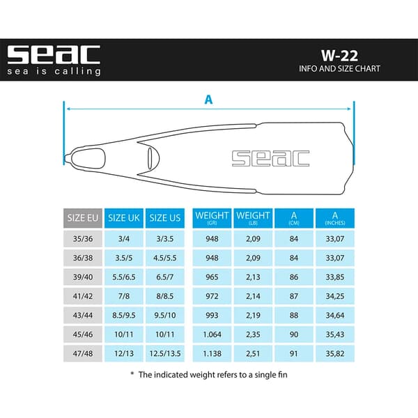 Seac w-22 sukelluslapaset musta 35-36