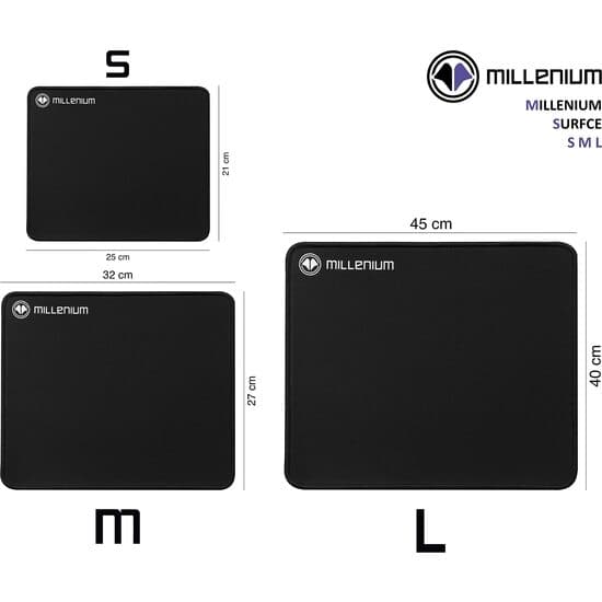 Millenium Surface M hiirimatto musta 320x270mm
