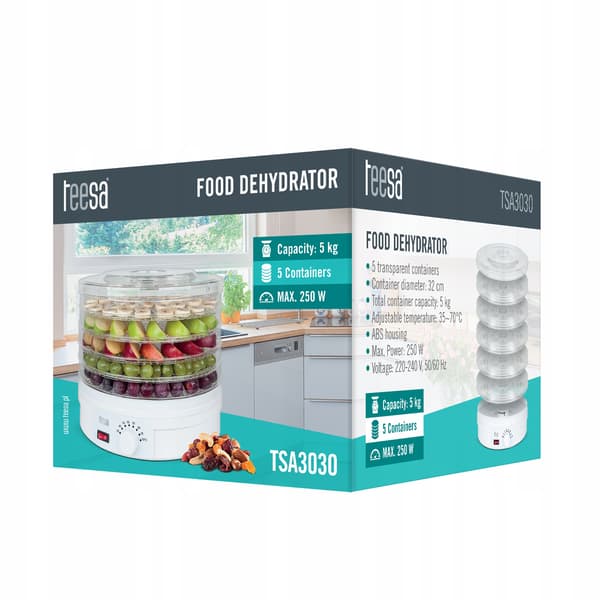 Teesa TSA3030 Maddehydrator 250W Hvid
