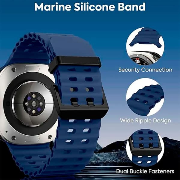 CrocoCase galaxy watch ultra rem blå