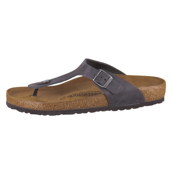 Birkenstock Gizeh flip-flops oiled leather sort