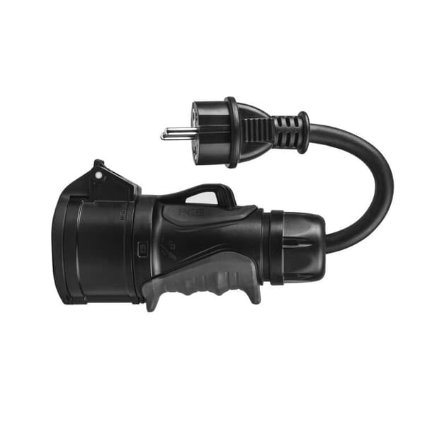 Green Cell eMobility CEE 16A Schuko-adapteri musta