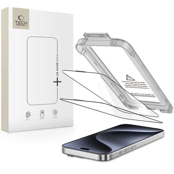 Tech-Protect Quick Set+ Tempererat glas skärmskydd 2-pack svart