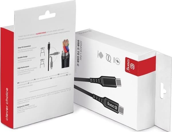 Crong Armor Link USB-C kabel 60W 25cm