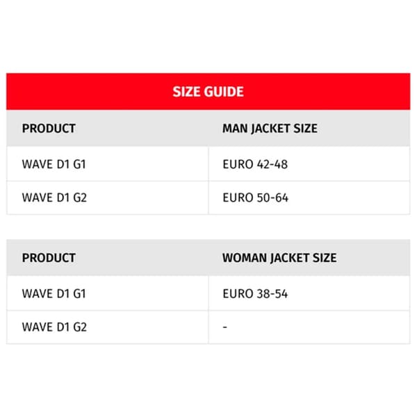 Dainese Wave D1 G2 Rygskjold Sort