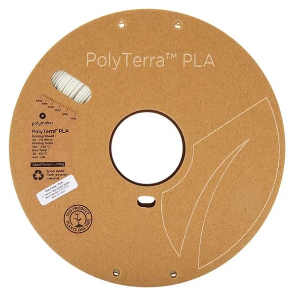 Polymaker PolyTerra™ PLA 3D-printerfilament hvid 1,75 mm 1 kg