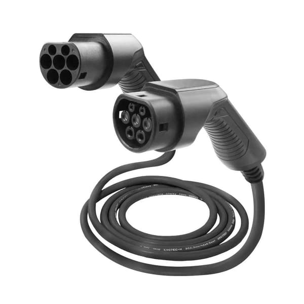 JBM type 2 til type 2 22kW ladekabel Sølv