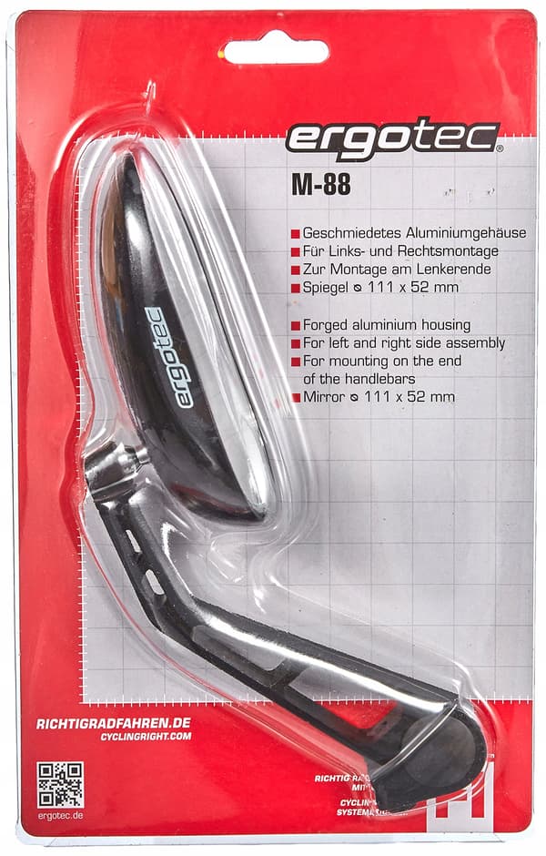 Ergotec M-88 cykelspejl sort 130mm