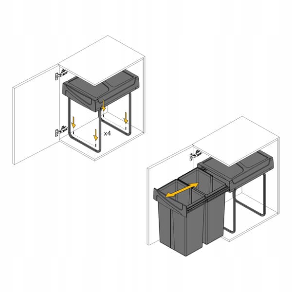 Emuca recycle soptunna 2x25l grå
